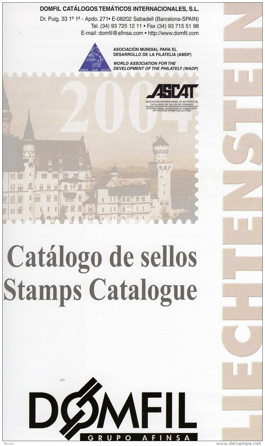 Briefmarken DOMFIL Liechtenstein Katalog 2004 Antiquarisch 18€ English Topic Stamp Sheetlet M/s Sheet Bf Catalogue Of FL - Thema's