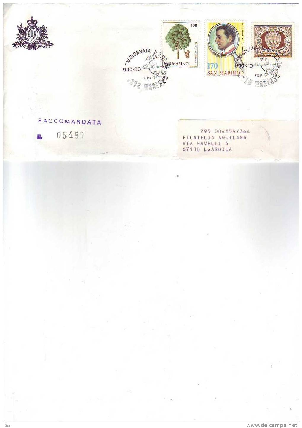 SAN MARINO 1980 - Raccomandata Con Annullo Speciale Illustrato - UPU - Brieven En Documenten