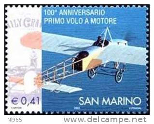 REPUBBLICA Di SAN MARINO - ANNO 2003  - ANNIVERSARIO PRIMO AEROPLANO A MOTORE - VALORI 4  - NUOVI MNH ** - Unused Stamps