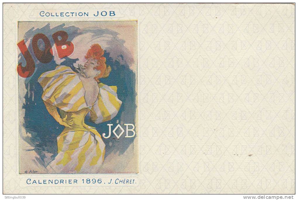 COLLECTION JOB. CP PUB. CALENDRIER 1896. Illustration De Jules Chéret. Chromolithographie. - Chéret