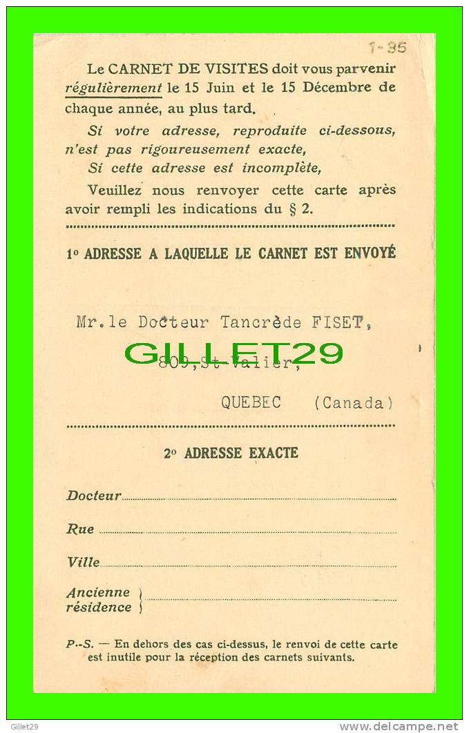 ROMAINVILLE (93) - CARNINE LEFRANCQ - LE CARNET DE VISITES - FOLDERS - - Romainville