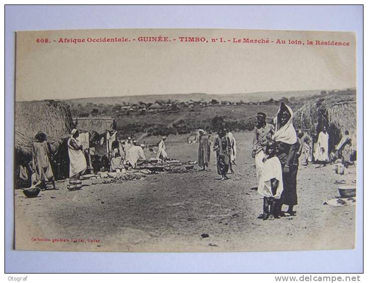 CPA - TIMBO N° 1 - Le Marché - Animée - Guinée - Guinea