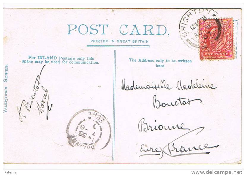 Postal, BRIGHTON 1907  ( Inglaterra), Post Card, Postkarte - Briefe U. Dokumente