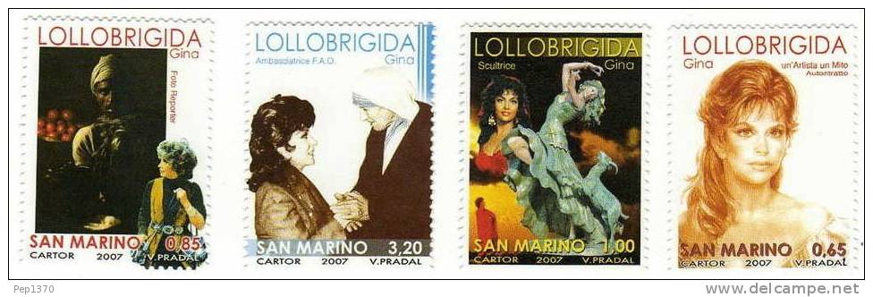 SAN MARINO 2007 - GINA LOLLOBRIGIDA - 4 SELLOS - Unused Stamps