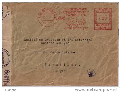 ALLEMAGNE:1941:lettre Avec Affranchissement Mécanique.VINGLER.Avec Bandelette De Censure. - Otros & Sin Clasificación