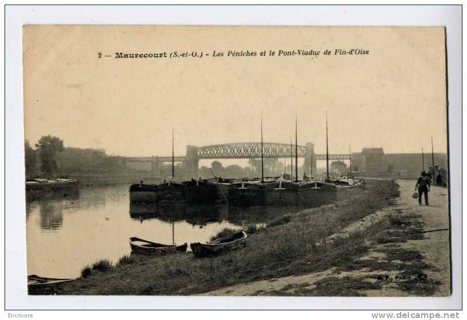 Cpa MAURECOURT Peniches Et Pont Viaduc De Fin D'Oise - BF 2 - Maurecourt