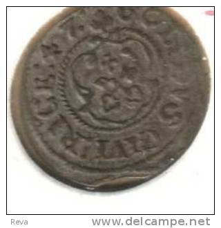 LIVONIA RIGA SWEDEN  1 SOLIDUS QUEEN CHRISTINA EMBLEM OBVERSE & REVERSE 1647 SILVER?  KM21READ DESCRIPTION CAREFULLY !!! - Other - Europe