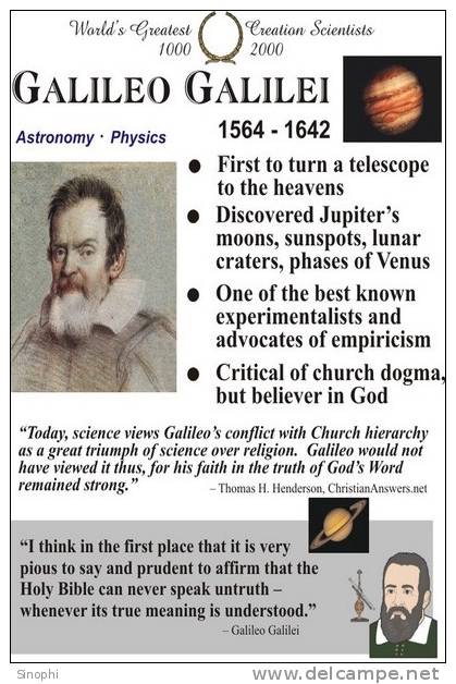 K - GG - 32 @     Astronomy  Galileo Galilei   ( Postal Stationery , Articles Postaux ) - Astronomie