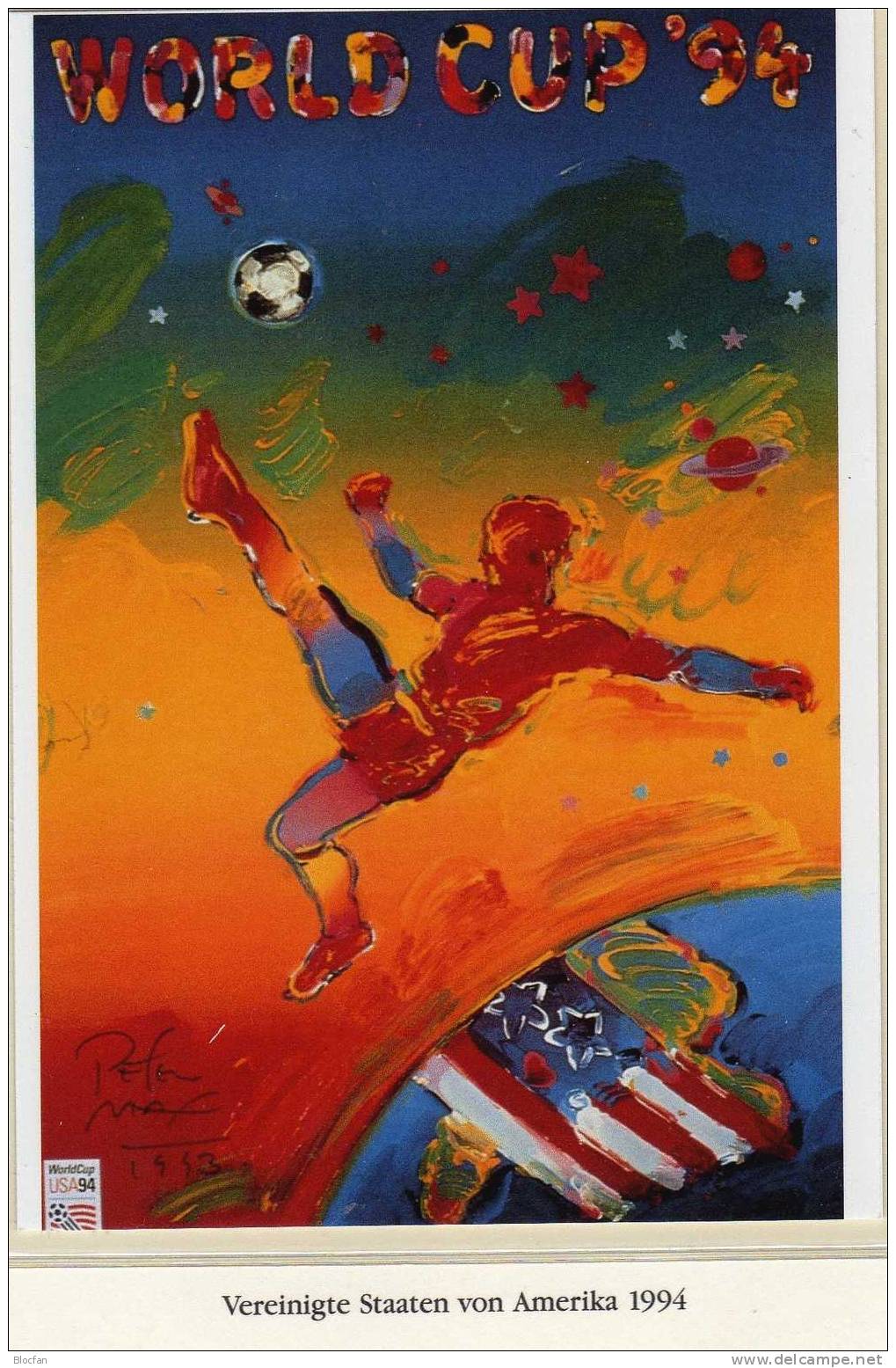 Fussball WM Historie 1994 United States Karte ** 8€ Plakat Der FIFA Zum Championat In USA Soccer Souvenir Card - 1994 – États-Unis