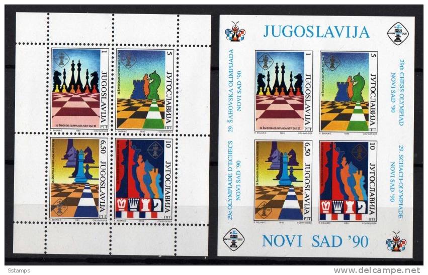 118  JUGOSLAVIA  SPORT CHESS  NEVER HINGED  MICHEL KATALOG 18,00- EURO - Blocks & Sheetlets