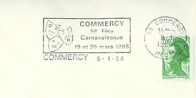 SD1042 5e Fete Carnavalesque Masques Flamme COMMERCY 55 1988 - Carnevale