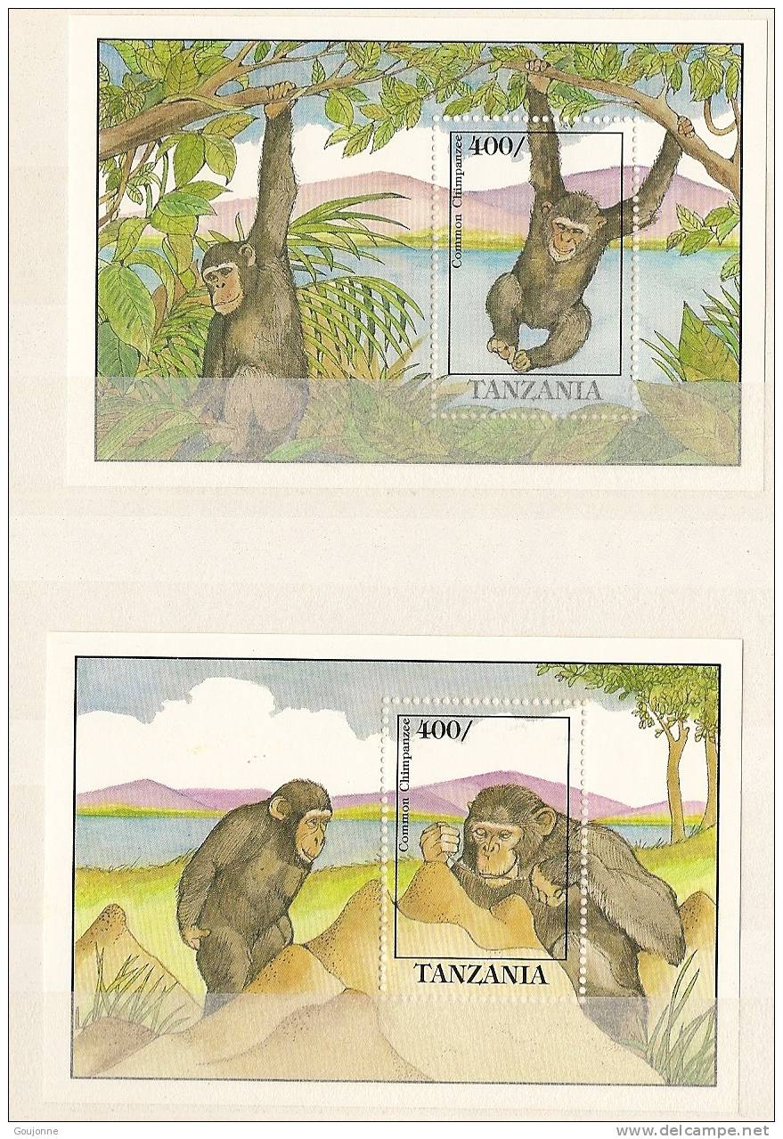 TANZANIE  Chimpanzés Communs       BF 152-153** - Chimpanzés