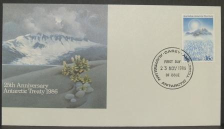 Australian Antarctic Territory 1986 25th Anniversary Treaty FDC Casey - FDC