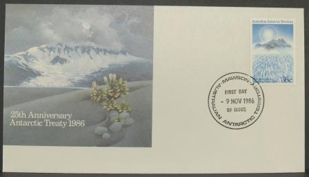 Australian Antarctic Territory 1986 25th Anniversary Treaty FDC Mawson - FDC