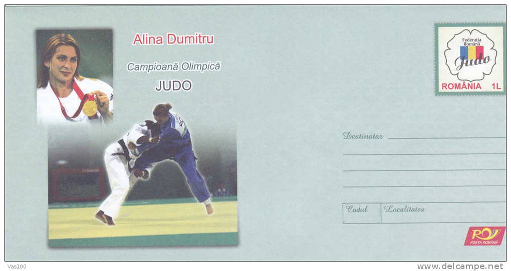 JUDO  2010  ALINA DUMITRU OLYMPIC CAMPION Stationery Cover ,entier Postaux, Romania. - Judo