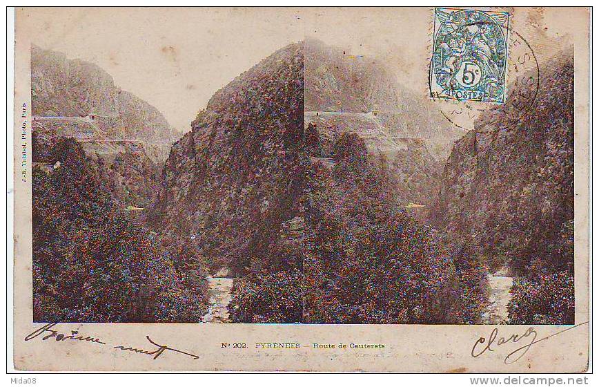 65.  ROUTE DE CAUTERETS. - Stereoscope Cards