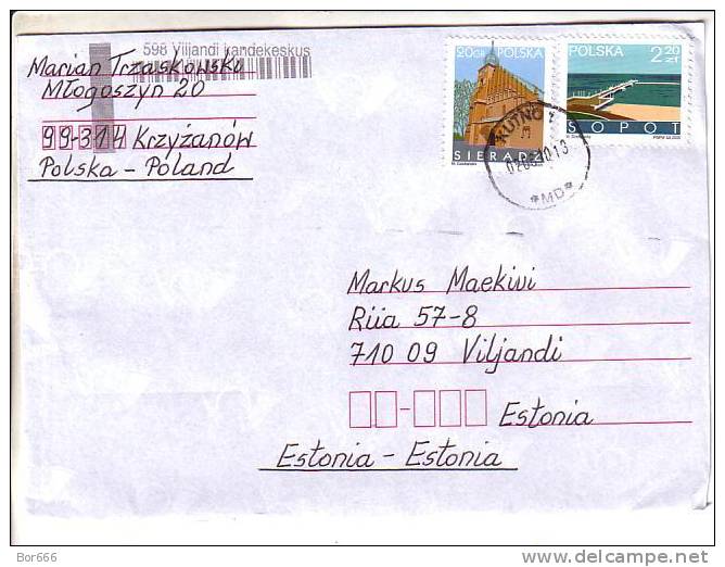 GOOD POLAND Postal Cover To ESTONIA 2010 - Good Stamped - Briefe U. Dokumente