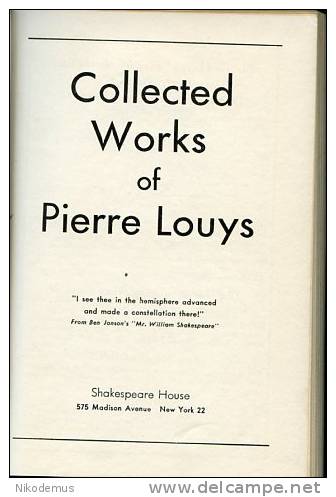 The Collected Works Of Pierre Louys 1951 (Hardcover) - 1950-Heden