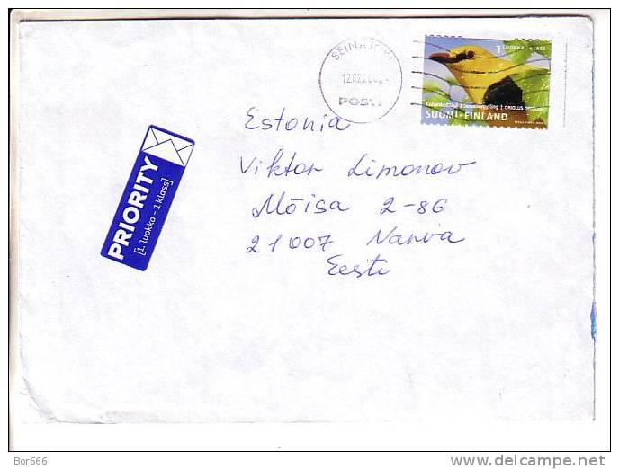 GOOD FINLAND Postal Cover To ESTONIA 2002 - Good Stamped: Bird - Lettres & Documents