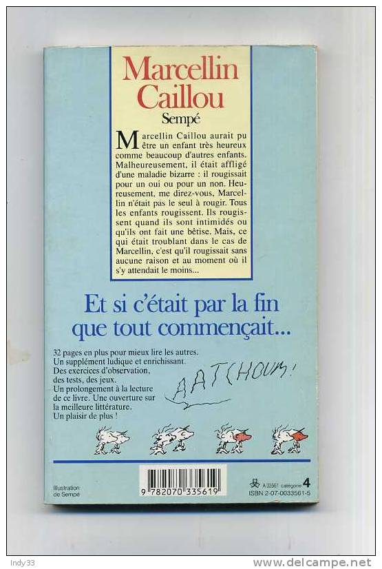 - SEMPE . MARCELLIN CAILLOU . FOLIO JUNIOR 561 EDITION SPECIALE 1990 - Sempé