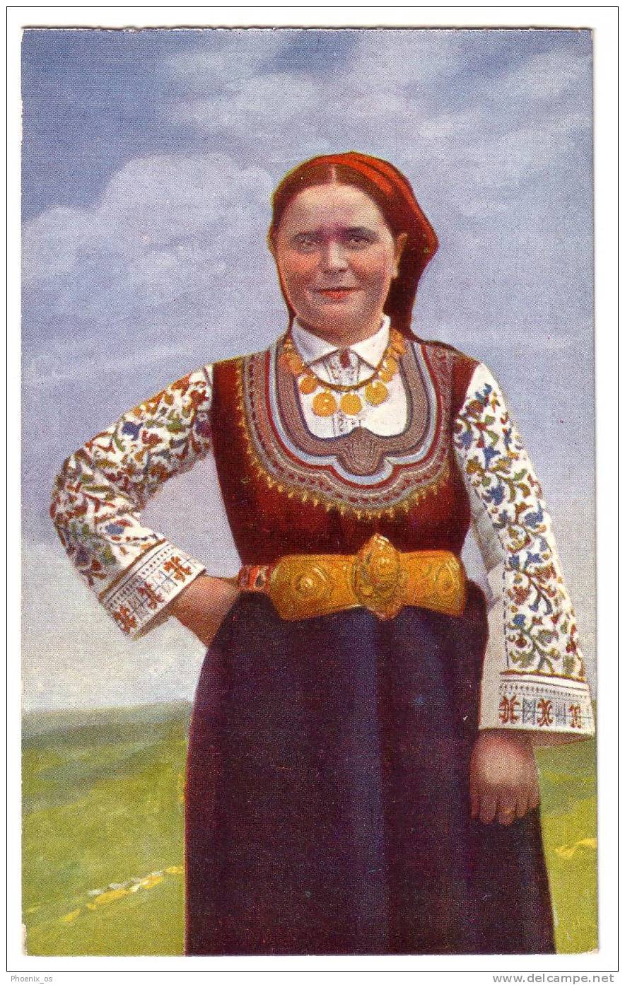 BULGARIA - Woman Folk Costume, Old Postcard - Unclassified