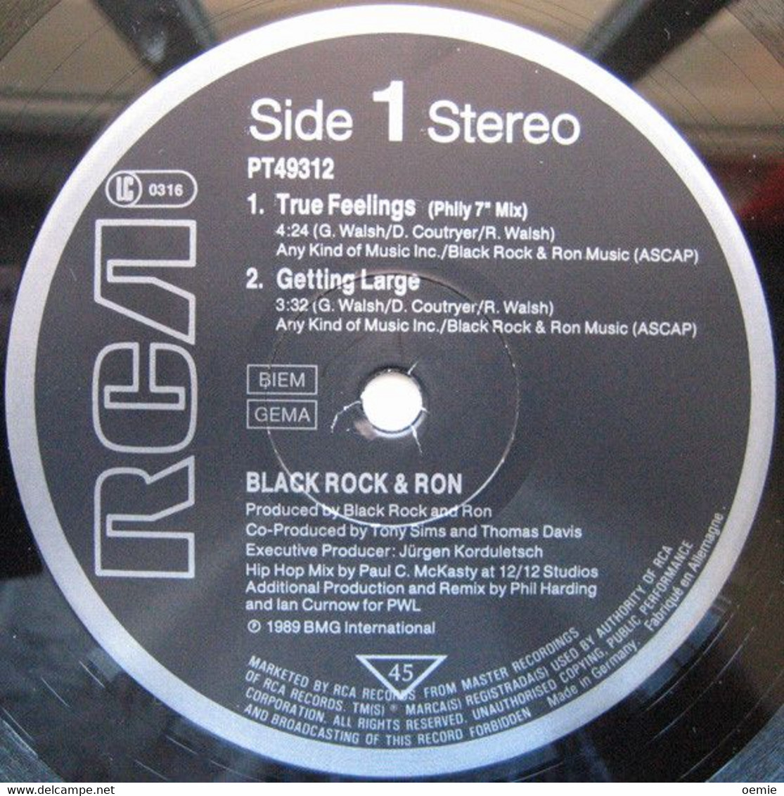 BLACK  ROCK & RON  °°  TRUE FEELINGS - 45 Rpm - Maxi-Singles