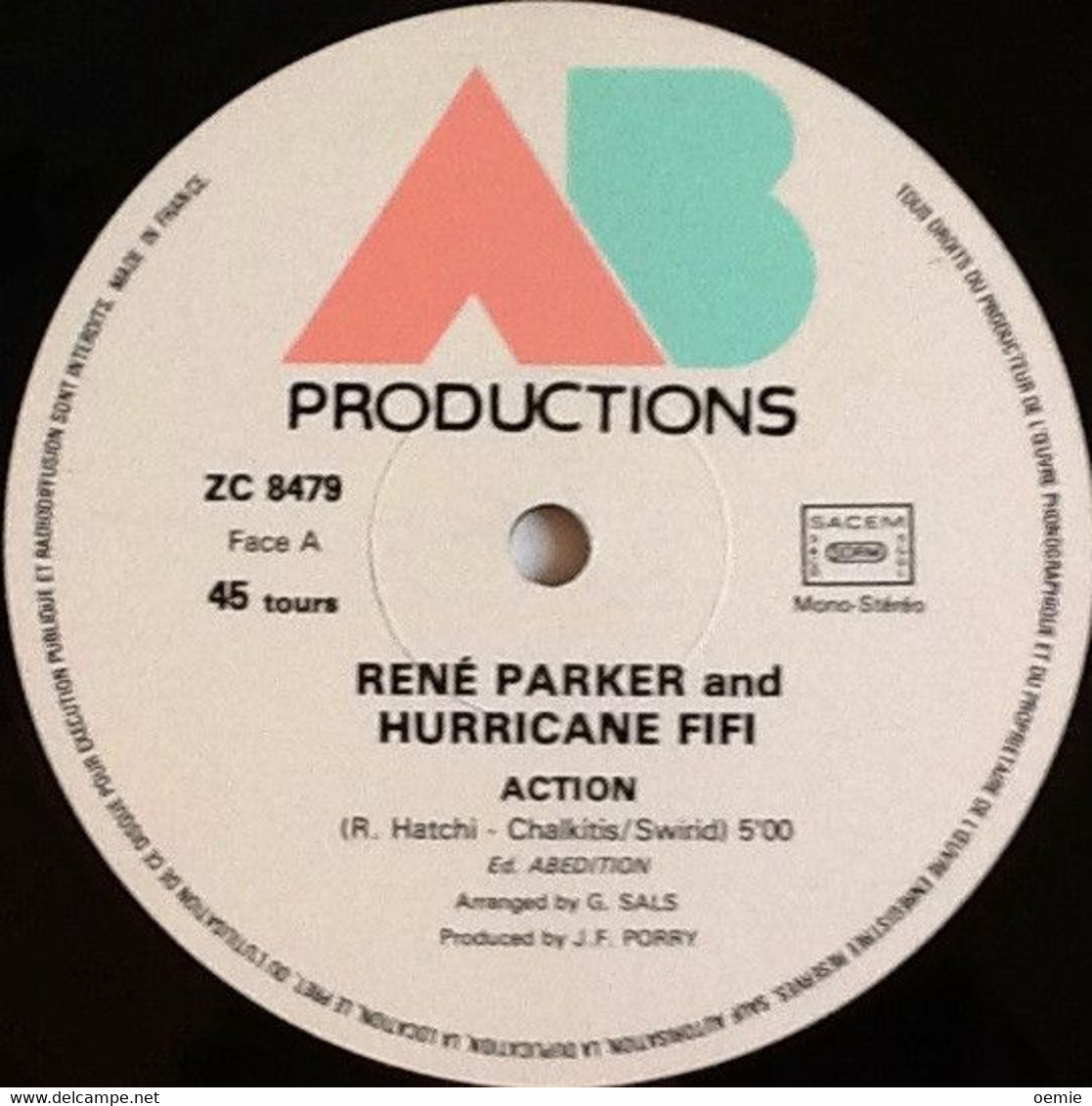 RENE PARKER  AND HURRICANE FIFI  °°  ACTION  /  MUSIC C'EST MA VIE - 45 Rpm - Maxi-Single