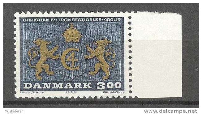 Denmark 1988 Mi. 914    3.00 Kr Ascension Of Throne Of King Christian IV 1588 Monogramme MNH - Neufs