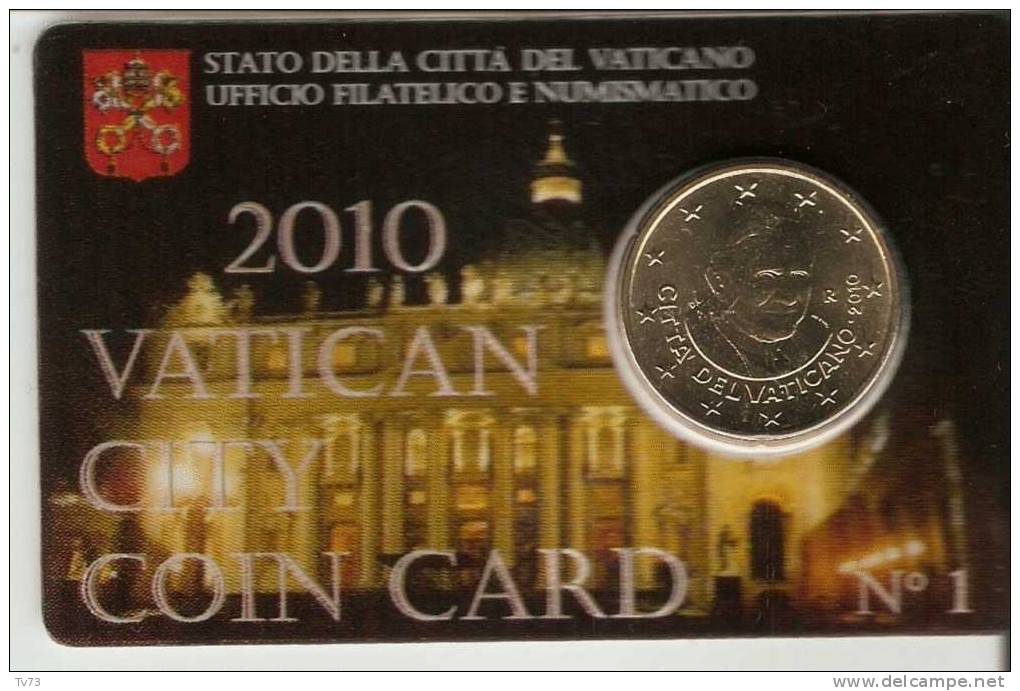 VATICAN  City Coin Card 2010 N°1 ( 50 C)   (ref  : Piece 010) - Vatikan