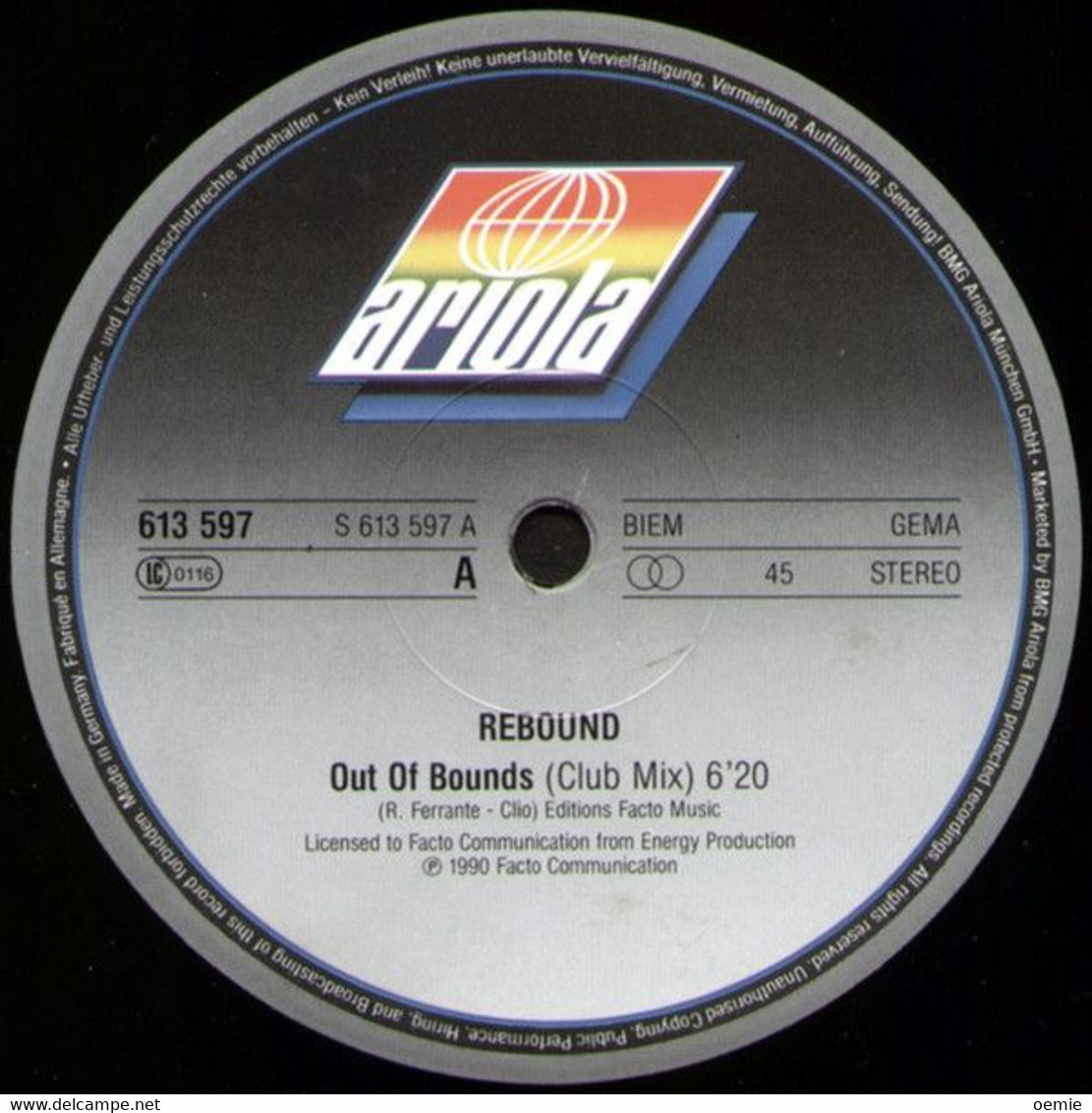 REBOUND °°  OUT OF BOUNDS - 45 Rpm - Maxi-Singles