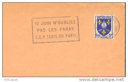 1956  France  75  Parachutisme Paracadutismo Parachuting Sur Lettre éntiere - Fallschirmspringen