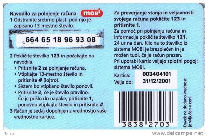 Slovenia, Mobitel, Birds 1, 1000 Tolarjev,   Rock Ptarmigan  , Exp. 31/12/2001. - Slowenien