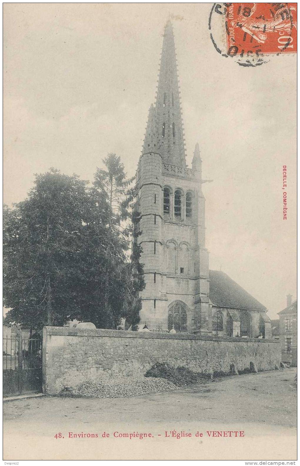 60 VENETTE Cpa L ' Eglise          48 Decelle - Venette