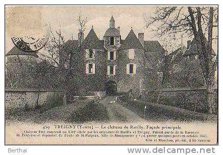 89 TREIGNY - Le Chateau De Ratilly, Facade Principale - Treigny