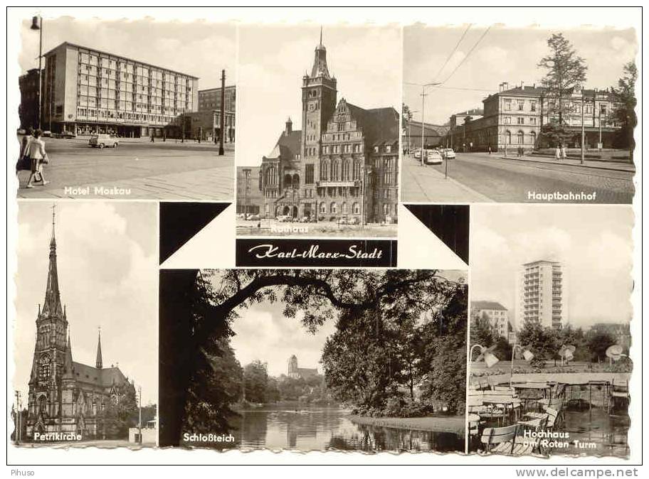 D30   CHEMNITZ / KARL-MARX-STADT : 6-picture Postcard - Chemnitz (Karl-Marx-Stadt 1953-1990)