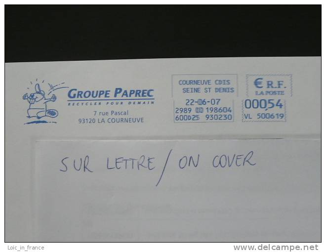 Castor Beaver 0.54 La Courneuve Seine Saint Denis - EMA Sur Lettre - Slogan Meter On Cover - Rongeurs