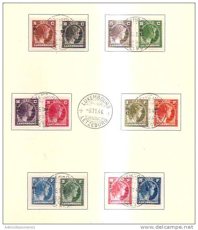 44620)libretto Lussemburgo Serie  Prima Emissione  De Timbres-poste Con Foglio Con 12 Valori Reali + Annullo - Volledige Vellen