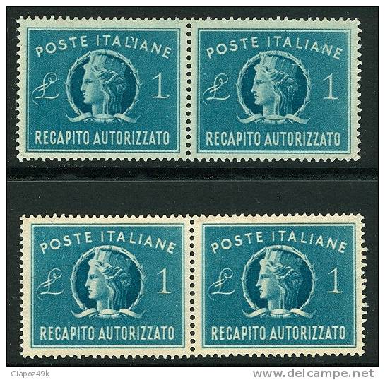 ● ITALIA Rep. 1947 - RECAPITO AURORIZZATO - N. 8 S.g. - Cat. ? € - Lotto N. 1640 - Portomarken