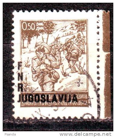 Yugoslavia 1949 Mino 590  Shift Overprint Defective - Oblitérés