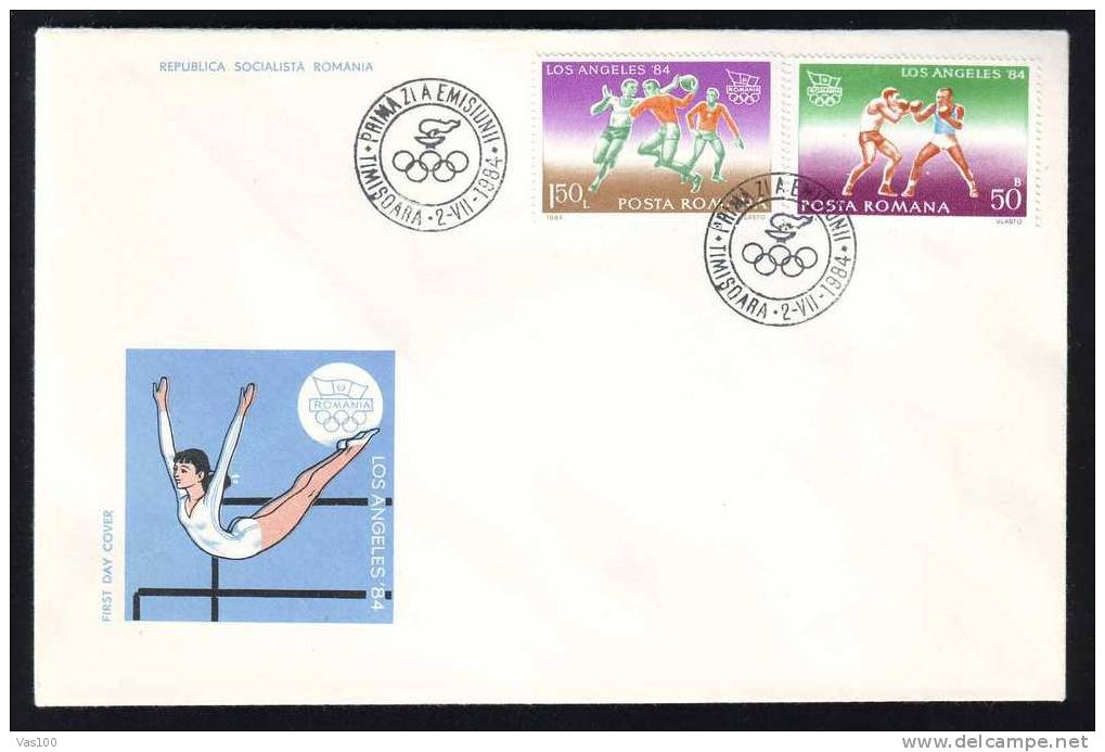 Romania 1984 FDC Olimpyc Games Los Angeles  With  Rowing Full Set 3 Covers. - FDC