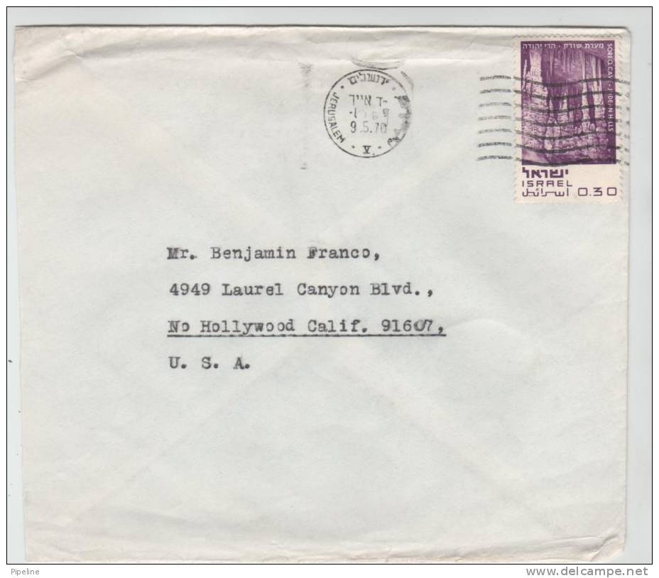 Israel Cover Sent Air Mail To USA Jerusalem 9-5-1970 - Storia Postale