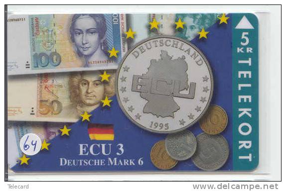 Denmark ECU DEUTSCHLAND ALLEMAGNE (64) PIECES ET MONNAIES MONNAIE COINS MONEY PRIVE 1.200 EX - Timbres & Monnaies