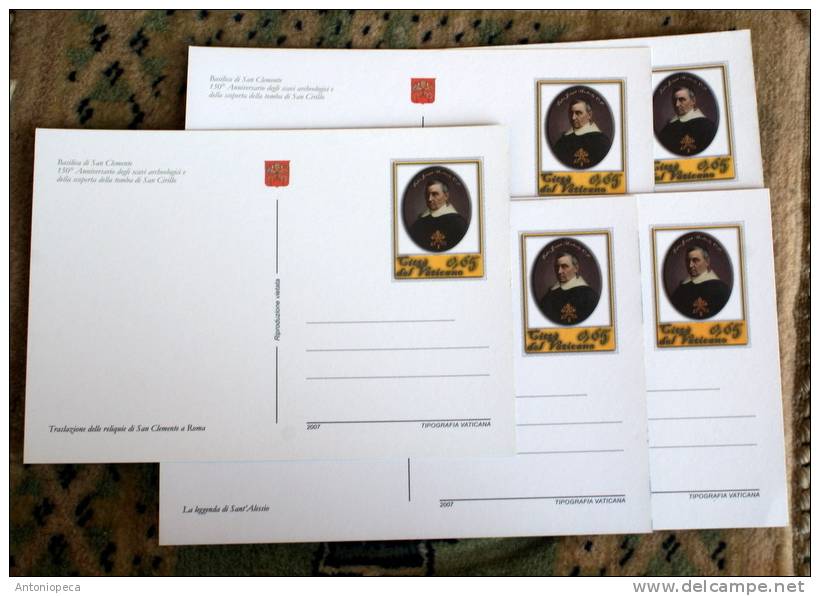 VATICAN 2007 - SERIES OF 5 OFFICIAL POSTCARD ISSUED BY VATICAN POSTAL SERVICE - Ongebruikt