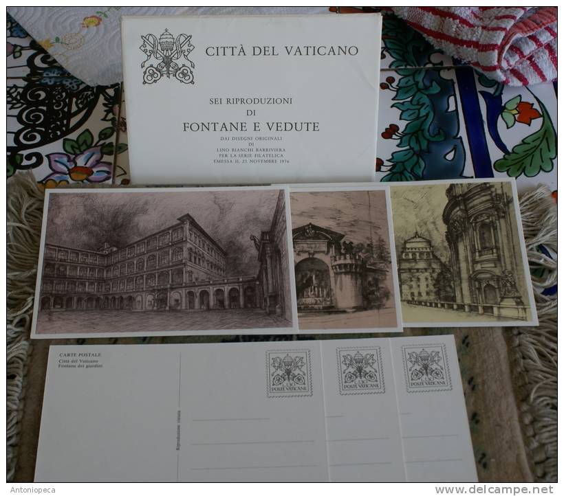 VATICAN 1976 - SERIES OF 6  OFFICIAL POSTCARD ISSUED BY VATICAN POSTAL SERVICE - Nuovi