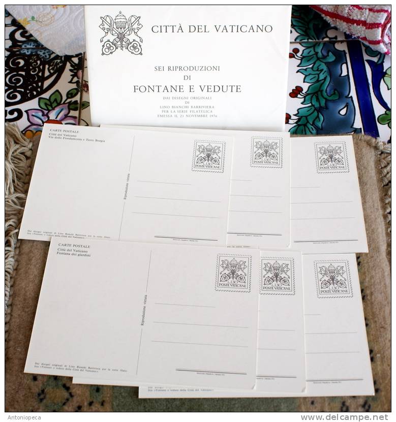 VATICAN 1976 - SERIES OF 6  OFFICIAL POSTCARD ISSUED BY VATICAN POSTAL SERVICE - Nuevos