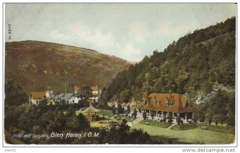 Glen Helen Hotel And Grounds, Isle Of Man UK, On C1910s Vintage Postcard - Insel Man