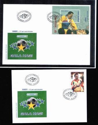 Romania 2001 Bloocklet  With Football HAGI X2 FDC And Sheet Imperforated + Stamps,MNH,OG. - Markenheftchen