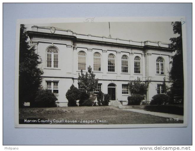 Real Photo   By  Cline  Jasper Tn   Marion County Court House    --ekc Box - Autres & Non Classés