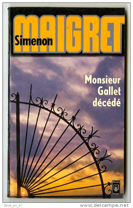 {73504} Simenon " Monsieur Gallet Décédé ". Presses Pocket N° 1343 . 1983   " En Baisse " - Simenon
