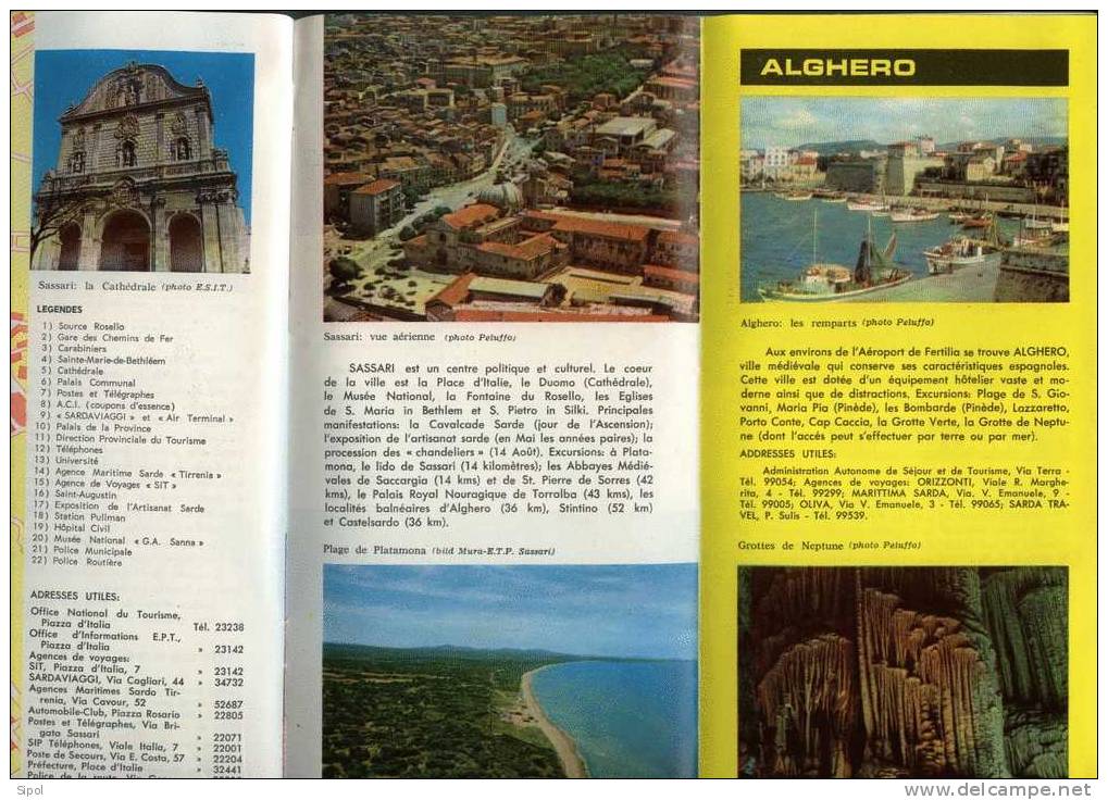 Allons En Sardaigne -Dépliant Touristique En Couleur , De 8 Pages  En Français Avec Cartes Et Plans De Villes - Europe